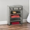 Home Basics Home Basics 5 Tier Organizer w/ Non-Woven Fabric Shelves and Roll-Down Cover, Grey ZOR96149